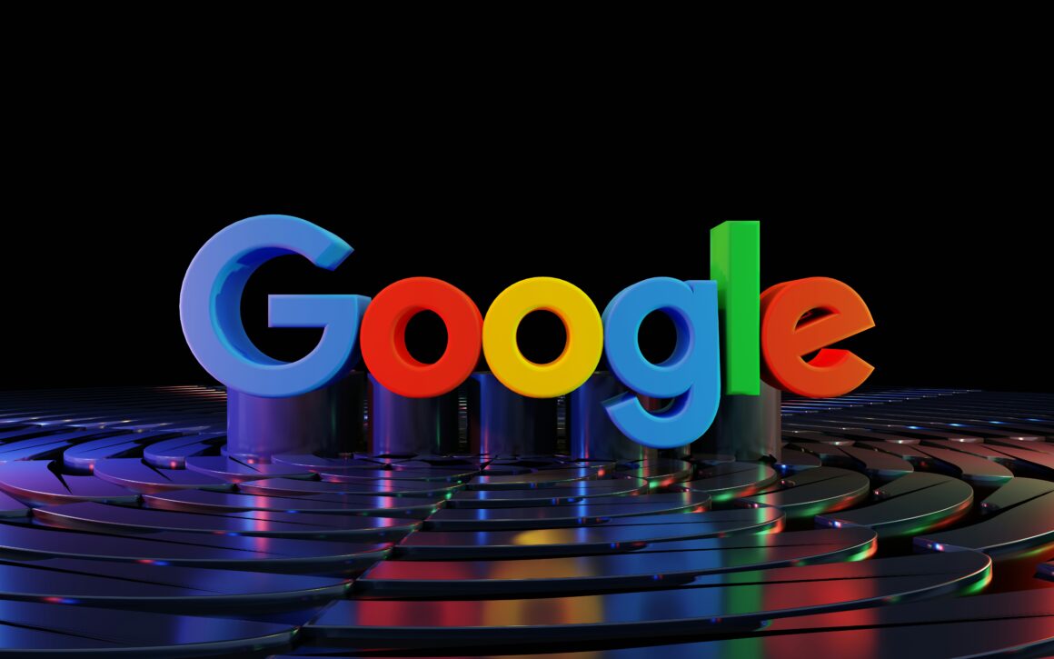 Google logo on black background